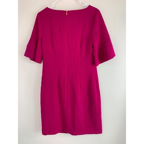 Womens Trina Turk Size 4 Soujurn Fuscia Dress Sheath NWT Lined Bell Sleeve 6115 - Picture 6 of 13
